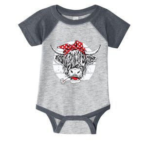 Scottish Highland Cow Cattle Hairy Cow Flowers Infant Baby Jersey Bodysuit