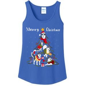 Siberian Husky Christmas Tree Xmas Dog Lover Gift Ladies Essential Tank