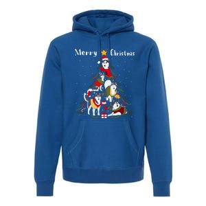 Siberian Husky Christmas Tree Xmas Dog Lover Gift Premium Hoodie