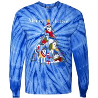 Siberian Husky Christmas Tree Xmas Dog Lover Gift Tie-Dye Long Sleeve Shirt