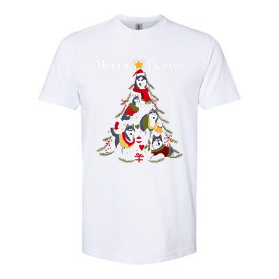 Siberian Husky Christmas Tree Xmas Dog Lover Gift Softstyle CVC T-Shirt