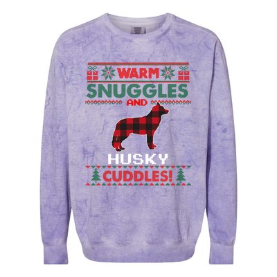 Siberian Husky Christmas Pajama Cute Gift Ugly Christmas Sweater Gift Colorblast Crewneck Sweatshirt