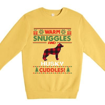 Siberian Husky Christmas Pajama Cute Gift Ugly Christmas Sweater Gift Premium Crewneck Sweatshirt