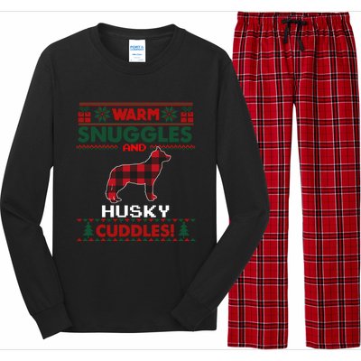 Siberian Husky Christmas Pajama Cute Gift Ugly Christmas Sweater Gift Long Sleeve Pajama Set