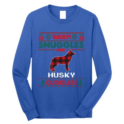 Siberian Husky Christmas Pajama Cute Gift Ugly Christmas Sweater Gift Long Sleeve Shirt