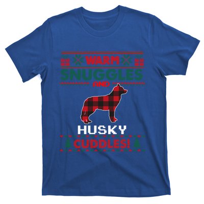 Siberian Husky Christmas Pajama Cute Gift Ugly Christmas Sweater Gift T-Shirt