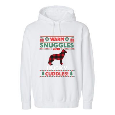 Siberian Husky Christmas Pajama Cute Gift Ugly Christmas Sweater Gift Garment-Dyed Fleece Hoodie