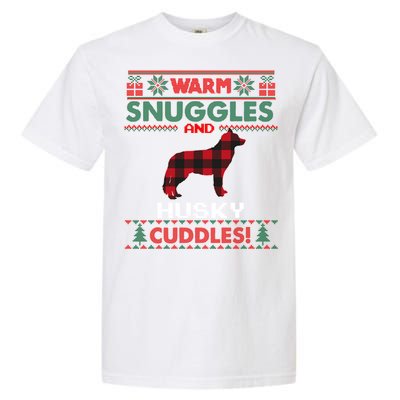 Siberian Husky Christmas Pajama Cute Gift Ugly Christmas Sweater Gift Garment-Dyed Heavyweight T-Shirt