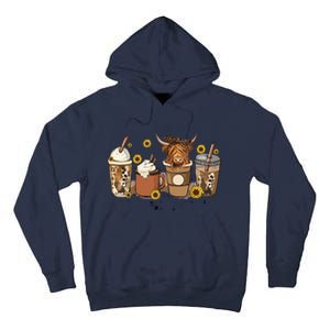 Scottish Highland Cow Sunflower Fall Vibes Coffee Lover Tall Hoodie