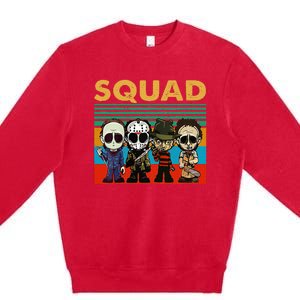 Squad Horror Character Horror Movies Fan Lover Halloween Premium Crewneck Sweatshirt