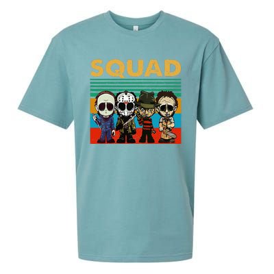 Squad Horror Character Horror Movies Fan Lover Halloween Sueded Cloud Jersey T-Shirt