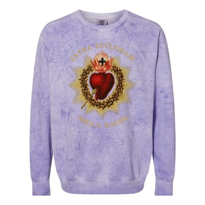 Roman Catholic Sacred Heart Conservative Gift Colorblast Crewneck Sweatshirt