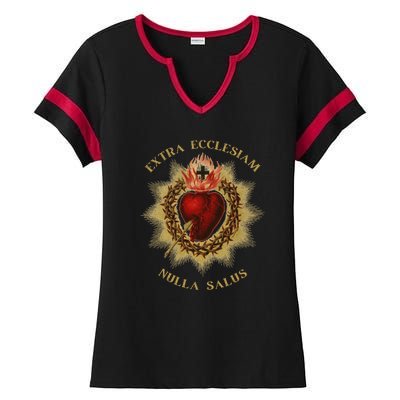 Roman Catholic Sacred Heart Conservative Gift Ladies Halftime Notch Neck Tee