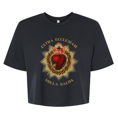 Roman Catholic Sacred Heart Conservative Gift Bella+Canvas Jersey Crop Tee