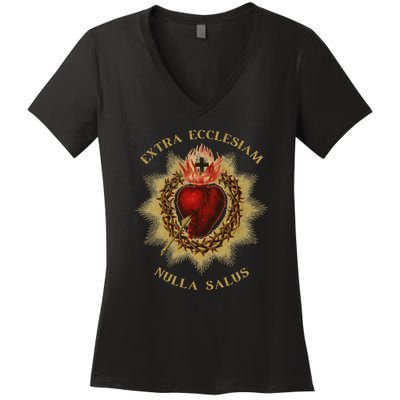 Roman Catholic Sacred Heart Conservative Gift Women's V-Neck T-Shirt