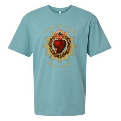 Roman Catholic Sacred Heart Conservative Gift Sueded Cloud Jersey T-Shirt