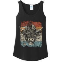 Scottish Highland Cow Cattle Hairy Cow Flowers Woman Ladies Essential Tank