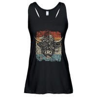 Scottish Highland Cow Cattle Hairy Cow Flowers Woman Ladies Essential Flowy Tank