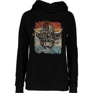 Scottish Highland Cow Cattle Hairy Cow Flowers Woman Womens Funnel Neck Pullover Hood