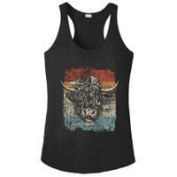 Scottish Highland Cow Cattle Hairy Cow Flowers Woman Ladies PosiCharge Competitor Racerback Tank