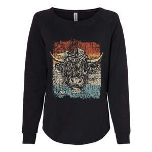 Scottish Highland Cow Cattle Hairy Cow Flowers Woman Womens California Wash Sweatshirt