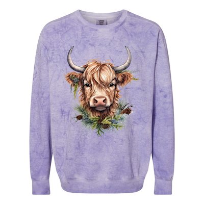 Scottish Highland Cow Cattle Hairy Cow Christmas Meaningful Gift Colorblast Crewneck Sweatshirt