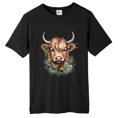 Scottish Highland Cow Cattle Hairy Cow Christmas Meaningful Gift Tall Fusion ChromaSoft Performance T-Shirt