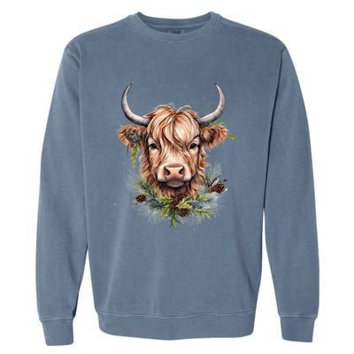 Scottish Highland Cow Cattle Hairy Cow Christmas Meaningful Gift Garment-Dyed Sweatshirt