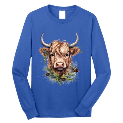 Scottish Highland Cow Cattle Hairy Cow Christmas Meaningful Gift Long Sleeve Shirt