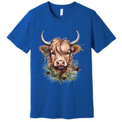 Scottish Highland Cow Cattle Hairy Cow Christmas Meaningful Gift Premium T-Shirt