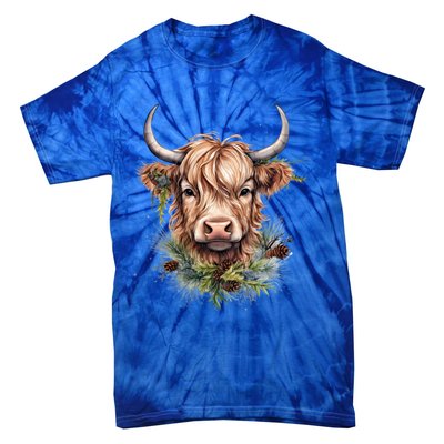 Scottish Highland Cow Cattle Hairy Cow Christmas Meaningful Gift Tie-Dye T-Shirt