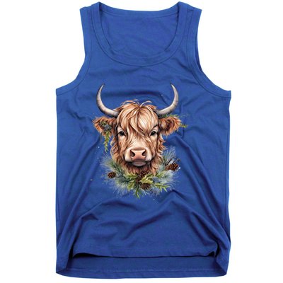 Scottish Highland Cow Cattle Hairy Cow Christmas Meaningful Gift Tank Top