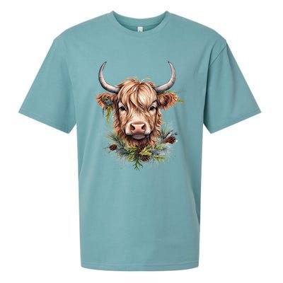 Scottish Highland Cow Cattle Hairy Cow Christmas Meaningful Gift Sueded Cloud Jersey T-Shirt