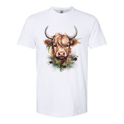 Scottish Highland Cow Cattle Hairy Cow Christmas Meaningful Gift Softstyle CVC T-Shirt