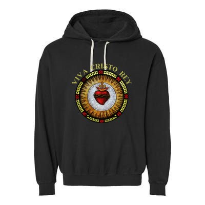 Sacred Heart Conservative Roman Catholic Gift Garment-Dyed Fleece Hoodie