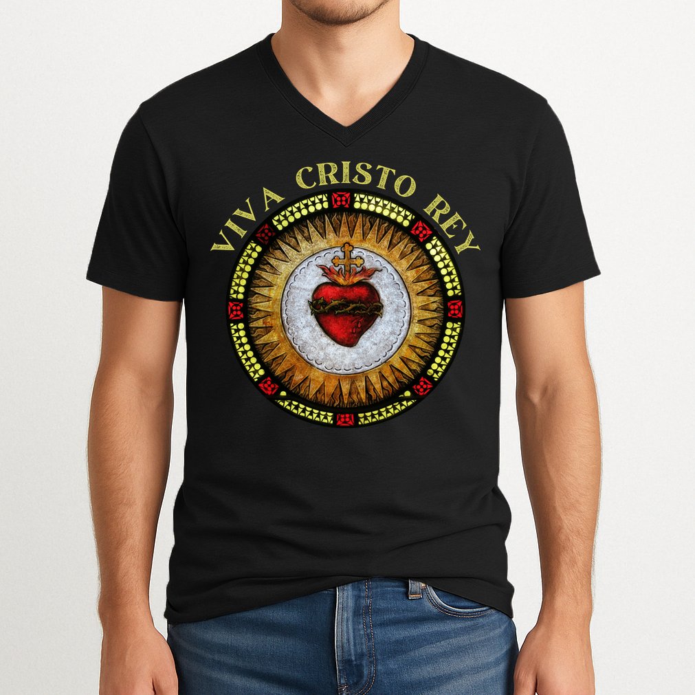 Sacred Heart Conservative Roman Catholic Gift V-Neck T-Shirt