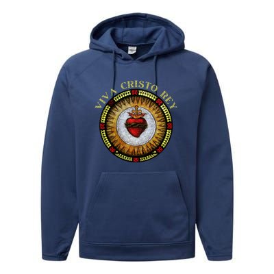 Sacred Heart Conservative Roman Catholic Gift Performance Fleece Hoodie