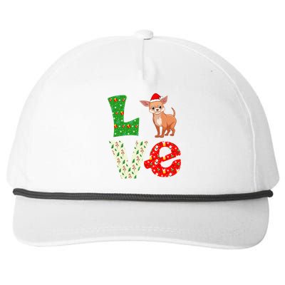 Santa Hat Christmas Themed Love Chihuahua Dog Xmas Holiday Funny Gift Snapback Five-Panel Rope Hat