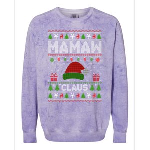 Santa Hat Christmas Light Mamaw Claus Ugly Xmas Holiday Gift Colorblast Crewneck Sweatshirt