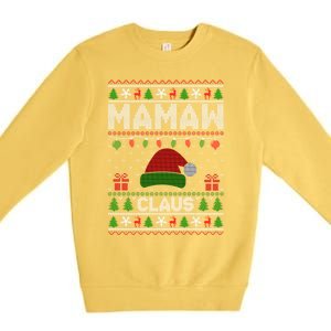 Santa Hat Christmas Light Mamaw Claus Ugly Xmas Holiday Gift Premium Crewneck Sweatshirt