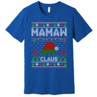 Santa Hat Christmas Light Mamaw Claus Ugly Xmas Holiday Gift Premium T-Shirt