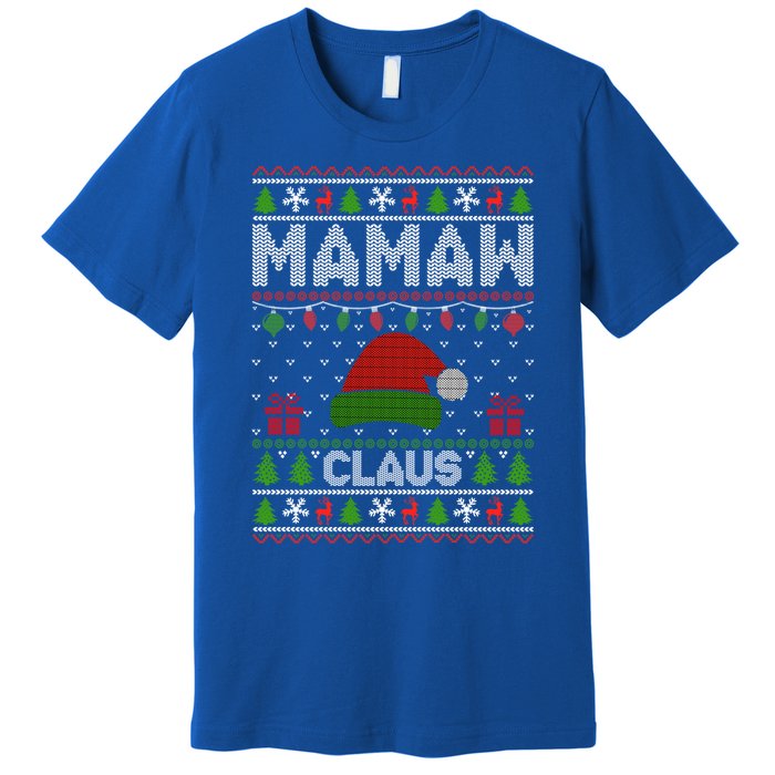 Santa Hat Christmas Light Mamaw Claus Ugly Xmas Holiday Gift Premium T-Shirt