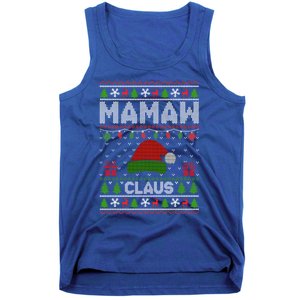 Santa Hat Christmas Light Mamaw Claus Ugly Xmas Holiday Gift Tank Top