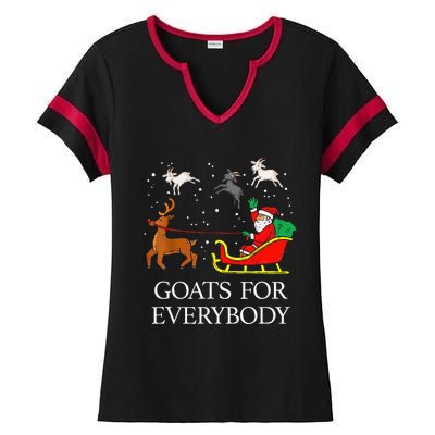 Spread Holiday Cheer with Hilarious Christmas Goats! Ladies Halftime Notch Neck Tee