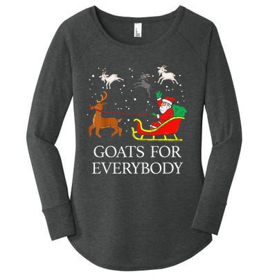 Spread Holiday Cheer with Hilarious Christmas Goats! Women's Perfect Tri Tunic Long Sleeve Shirt