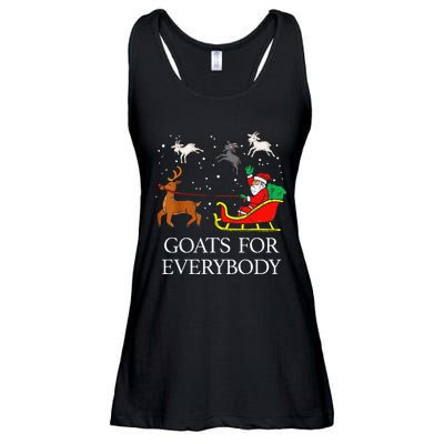 Spread Holiday Cheer with Hilarious Christmas Goats! Ladies Essential Flowy Tank