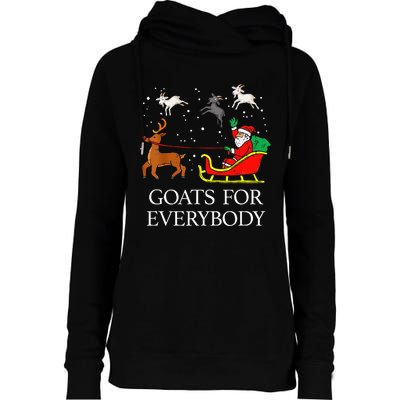 Spread Holiday Cheer with Hilarious Christmas Goats! Womens Funnel Neck Pullover Hood