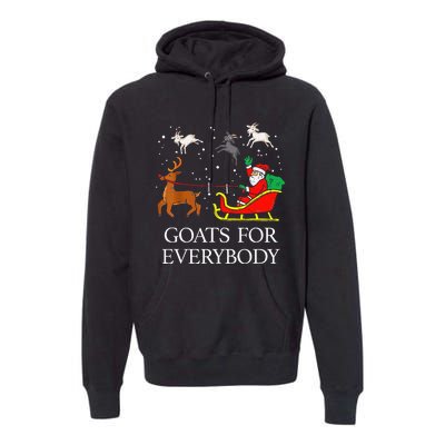 Spread Holiday Cheer with Hilarious Christmas Goats! Premium Hoodie