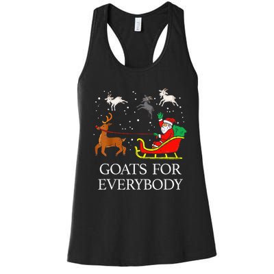 Spread Holiday Cheer with Hilarious Christmas Goats! Women's Racerback Tank