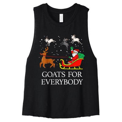 Spread Holiday Cheer with Hilarious Christmas Goats! Women's Racerback Cropped Tank